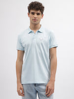 True Religion Men Blue Solid Polo Collar Short Sleeves Tshirt