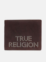 True Religion Men Brown Textured Bi-Fold Wallet