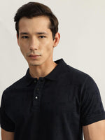 True Religion Men Navy Solid Polo Collar Short Sleeves Tshirt