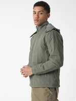 True Religion Men Green Solid Stand Collar Full Sleeves Bomber Jacket