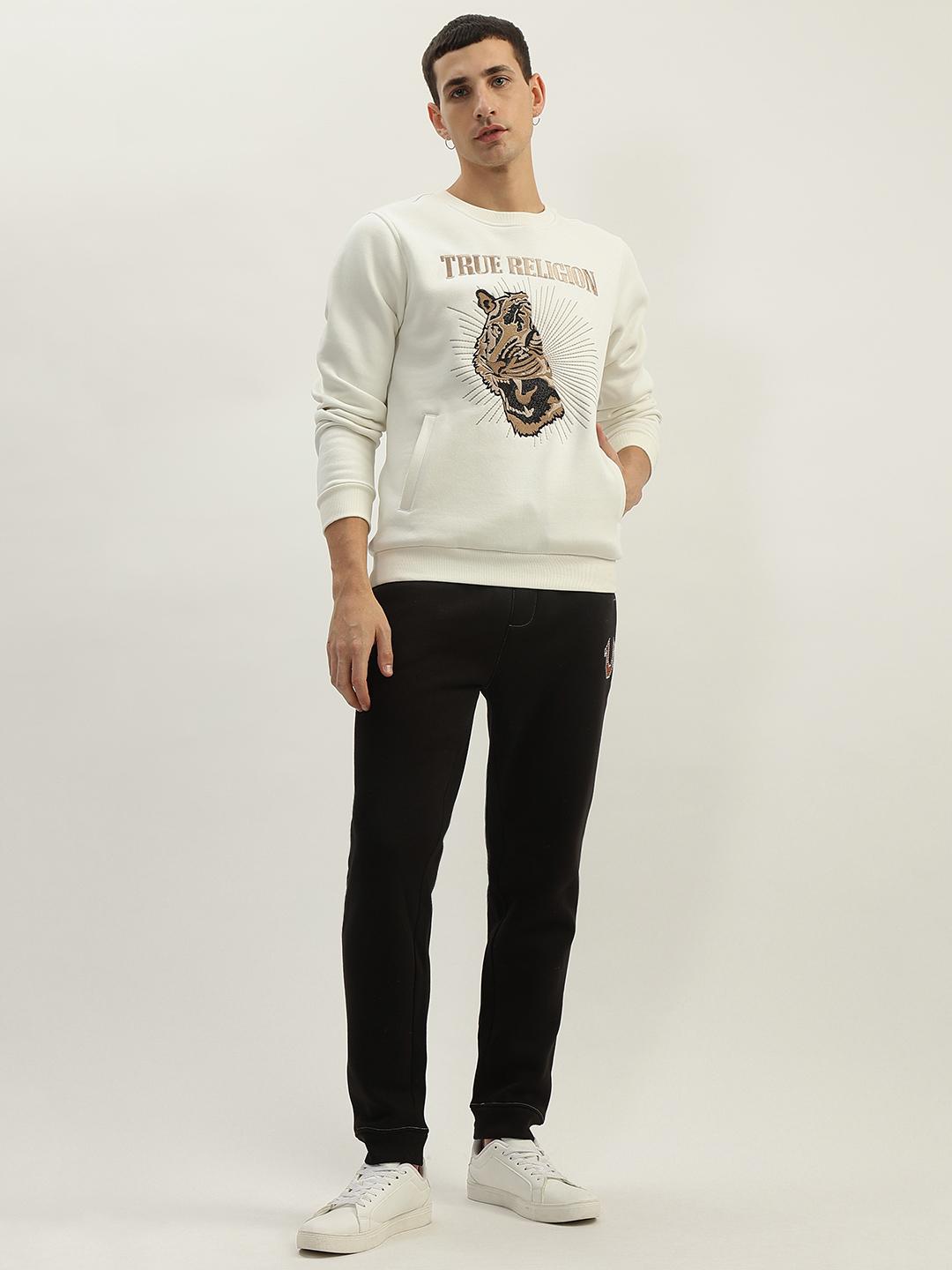 Men solid mid-rise sweatpant