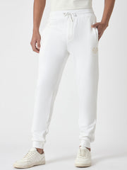 True Religion Men White Solid Regular Fit Mid-Rise Joggers Style Sweatpant
