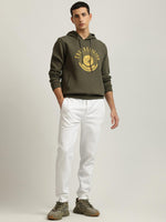 True Religion Men White Solid Regular Fit Mid-Rise Joggers Style Sweatpant