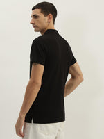 True Religion Men Black Solid Polo Collar Short Sleeves Polo Tshirt