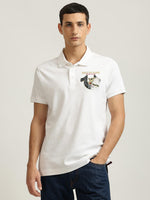 True Religion Men White Solid Polo Collar Short Sleeves Tshirt