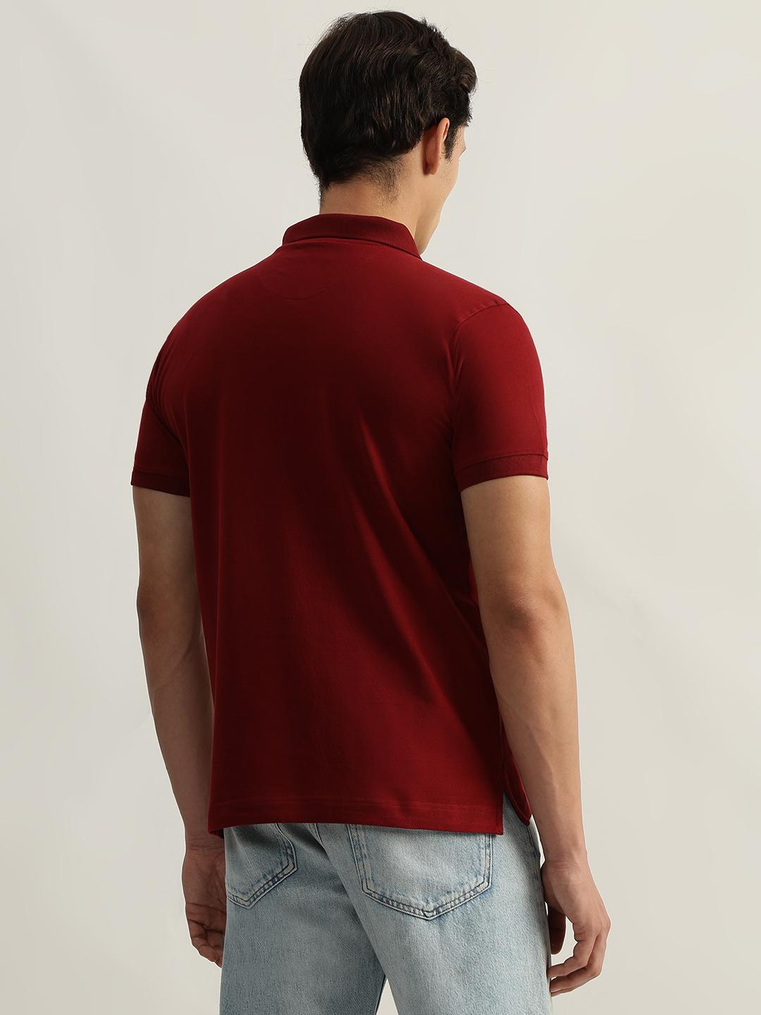 True Religion Men Red Solid Polo Collar Short Sleeves Tshirt