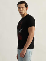 True Religion Men Black Printed Round Neck Short Sleeves Tshirt