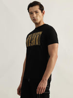 True Religion Men Black Printed Round Neck Short Sleeves Tshirt