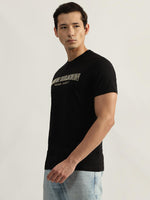 True Religion Men Black Solid Round Neck Short Sleeves Tshirt