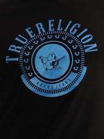 True Religion Men Black Printed Round Neck Short Sleeves Tshirt