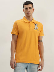 True Religion Men Yellow Solid Polo Collar Short Sleeves Polo Tshirt