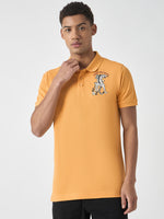 True Religion Men Yellow Solid Polo Collar Short Sleeves Polo Tshirt