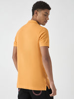 True Religion Men Yellow Solid Polo Collar Short Sleeves Polo Tshirt