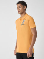 True Religion Men Yellow Solid Polo Collar Short Sleeves Polo Tshirt