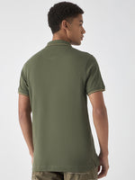 True Religion Men Green Solid Polo Collar Short Sleeves Polo Tshirt