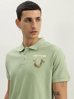 True Religion Men Green Solid Polo Collar Short Sleeves Polo Tshirt