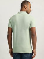 True Religion Men Green Solid Collared Short Sleeves Polo Tshirt