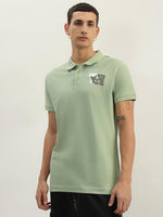 True Religion Men Green Solid Polo Collar Short Sleeves Polo Tshirt