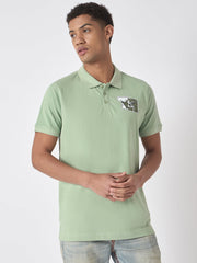 True Religion Men Green Solid Polo Collar Short Sleeves Polo Tshirt