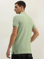 True Religion Men Green Solid Polo Collar Short Sleeves Polo Tshirt