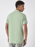 True Religion Men Green Solid Polo Collar Short Sleeves Polo Tshirt