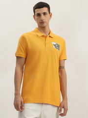 True Religion Men Yellow Solid Polo Collar Short Sleeves Polo Tshirt