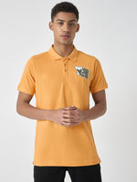 True Religion Men Yellow Solid Polo Collar Short Sleeves Polo Tshirt