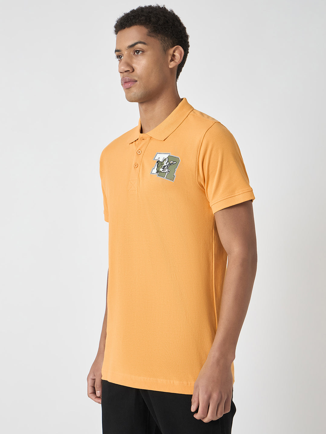 True Religion Men Yellow Solid Polo Collar Short Sleeves Polo Tshirt