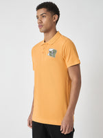 True Religion Men Yellow Solid Polo Collar Short Sleeves Polo Tshirt