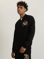 True Religion Men Embroidered Stand Collar Full Sleeves Bomber Jacket