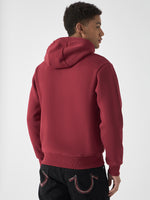 True Religion Men Red Solid Hooded Full Sleeves Sweatshirt
