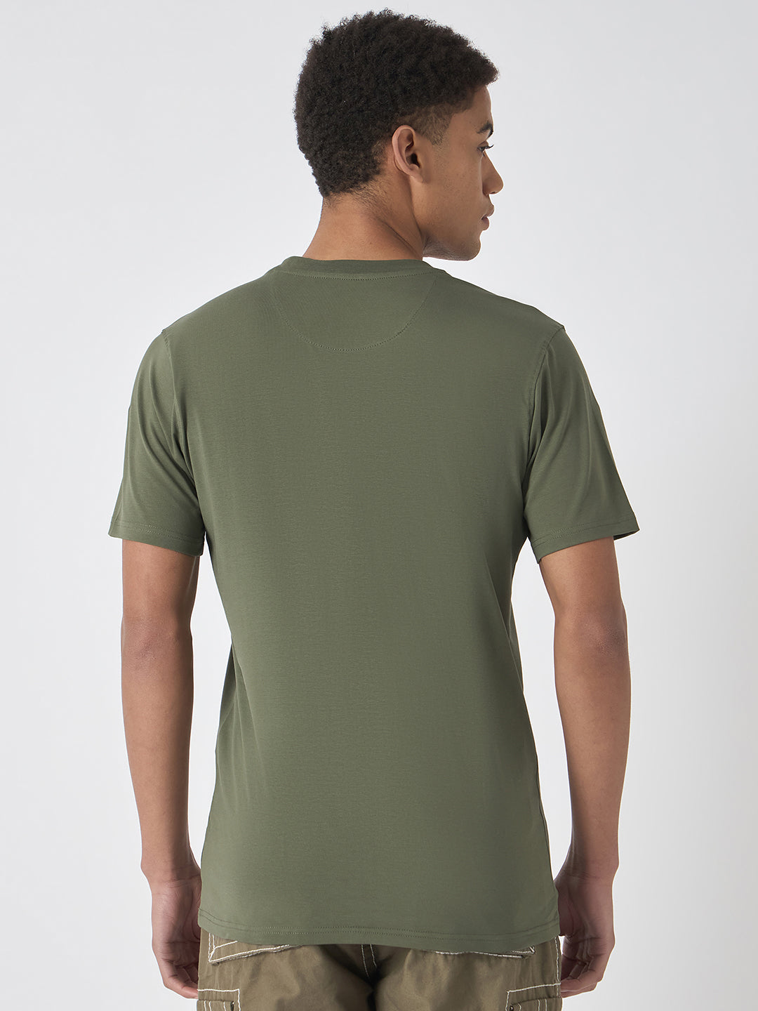 True Religion Men Green Printed Round Neck Short Sleeves Tshirt