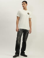 True Religion Men White Printed Round Neck Short Sleeves Tshirt