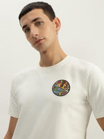 True Religion Men White Printed Round Neck Short Sleeves Tshirt