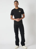 True Religion Men Black Printed Round Neck Short Sleeves Tshirt