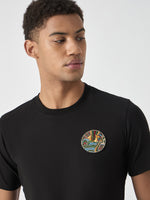 True Religion Men Black Printed Round Neck Short Sleeves Tshirt