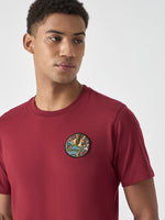 True Religion Men Red Printed Round Neck Short Sleeves Tshirt