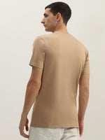 True Religion Men Beige Printed Round Neck Short Sleeves Tshirt
