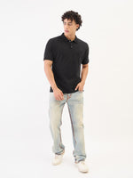 True Religion Men Black Solid Polo Tshirt