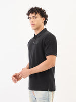 True Religion Men Black Solid Polo Tshirt