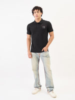 True Religion Men Black Solid Polo Tshirt