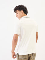 True Religion Men Cream Solid Polo Tshirt