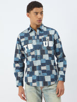 True Religion Men Blue Printed Collar Shirt