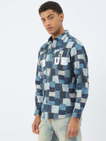 True Religion Men Blue Printed Collar Shirt