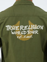 True Religion Men Green Solid Collar Shirt