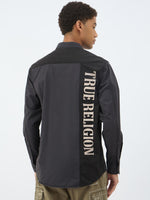 True Religion Men Black Solid Collar Shirt