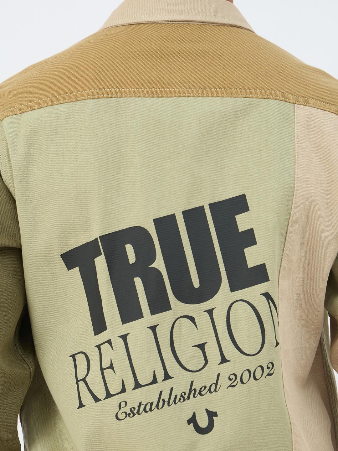 Men beige solid collar shirt