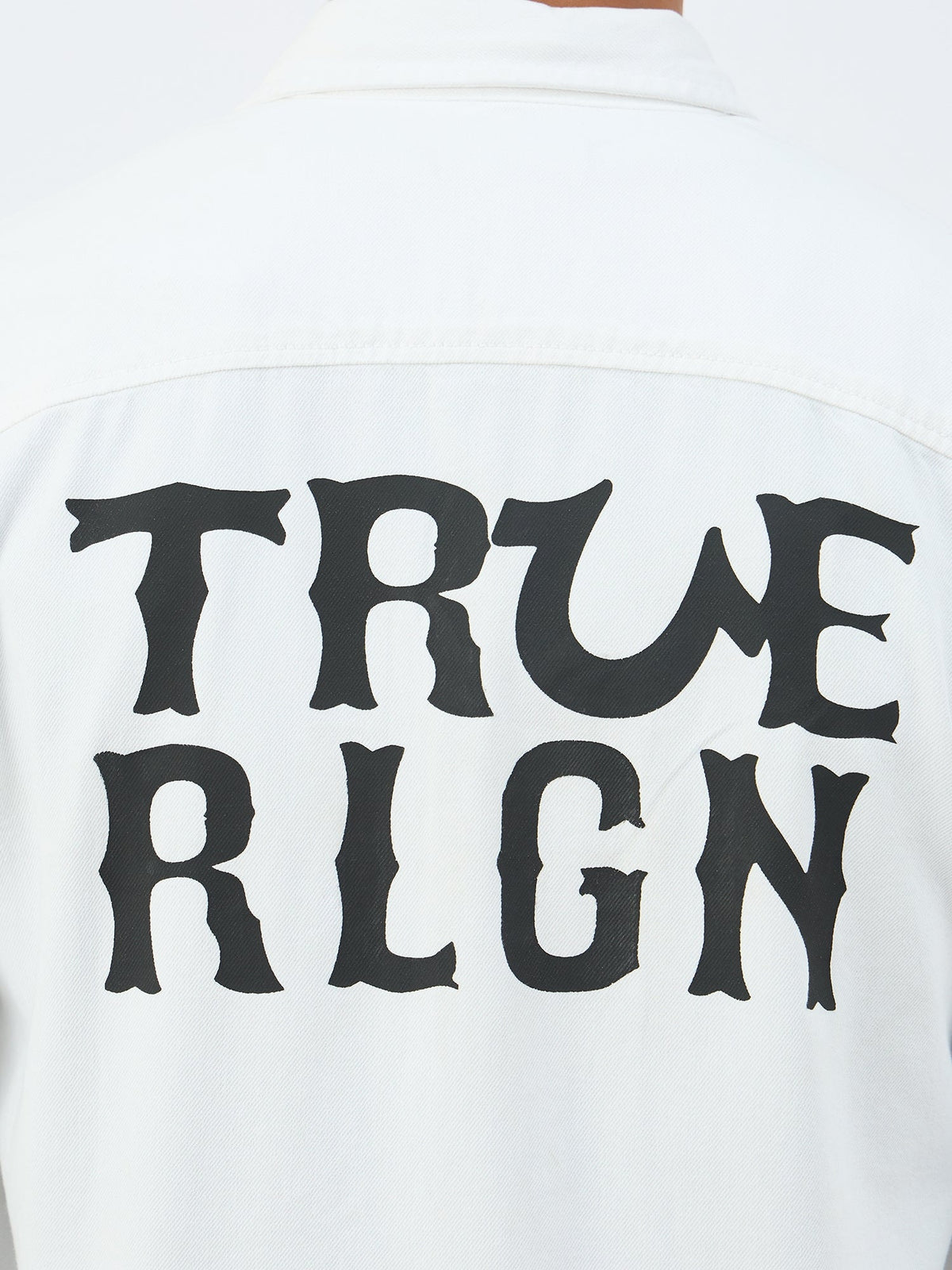 True Religion Men Cream Solid Collar Shirt