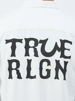 True Religion Men Cream Solid Collar Shirt