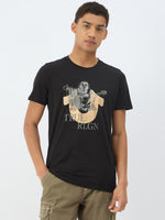 True Religion Men Black Solid Round Neck Tshirt